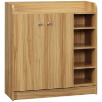 HOMCOM Dulap de pantofi din lemn pentru 12 perechi de pantofi cu 4 rafturi deschise, 83x30x90 cm | AOSOM RO - 1