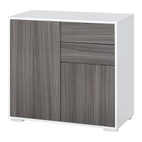 HOMCOM Dulap Multiuz 2 Sertare si 2 Compartimente cu usa, Deschidere prin apasare, Mobilier pentru Sufragerie, Bucatarie, Birou - 1