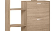 HOMCOM Dulap Pantofi Design Modern 20 Perechi pentru Hol in Lemn 101,5 x 25,5 x 98 cm | Aosom Romania