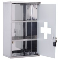 HomCom dulapior medicamente din inox, 50x30x18cm, argintiu | Aosom Ro - 1