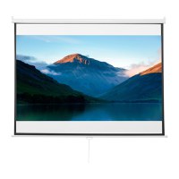 HOMCOM Ecran de Proiecție 203x152 cm, Fabricat din Țesătură și Metal, Ideal pentru Vizualizare Filme și Prezentări | Aosom Romania - 1