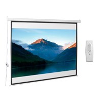 HOMCOM Ecran Proiecție Motorizat 100 Inch, Ideal pentru Home Cinema, Fabricat din Plasă, Plastic, Metal, 203x152 cm, Design Modern | Aosom Romania - 1