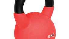 HOMCOM gantera Kettlebelle acoperit cu neopren, fonta solida, 10 kg, rosu | AOSOM RO