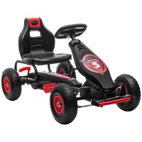 HOMCOM Go Kart cu pedale pentru copii, Go Kart de curse cu scaun ajustabil, cauciucuri gonflabile, amortizare a socurilor | AOSOM RO - 1