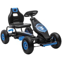 HOMCOM Go kart cu pedale pentru copii, Go kart de curse cu scaun reglabil, cauciucuri gonflabile, amortizor | AOSOM RO - 1