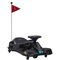 HOMCOM Go-Kart Electric pentru Copii cu Pedale, Pornire Lentă, Lumini, Muzică și Centură, 90x53x99 cm, Negru | Aosom Romania - 1