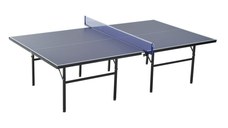 HomCom Masa de Ping Pong Pliabila pentru Interior si Exterior in Lemn MDF si Otel, Albastru Inchis 152.5x274x76cm