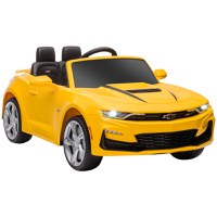 HOMCOM Masina Chevy Camaro cu licenta 12V, alimentata cu baterii, telecomanda, masina electrica pentru copii, motor dublu, galben | AOSOM RO - 1