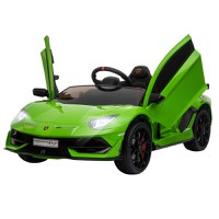 HOMCOM Masina Electrica pentru Copii, Automobil Lamborghini Aventador cu Telecomanda, Faruri LED, Muzica, Varsta 3-8 Ani, Verde | Aosom RO - 1