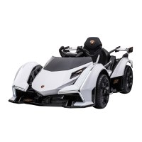 HOMCOM Masina Electrica pentru Copii, Automobil pentru Copii Lamborghini cu Telecomanda, Faruri LED si Muzica, Varsta 3+ Ani, Alb | Aosom RO - 1