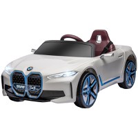 HOMCOM Masinuta Electrica pentru Copii BMW i4 cu Licenta de 12V cu Telecomanda, Baterii Portabile, Muzica, Claxon, pentru 3-6 ani Alb | Aosom Romania - 1