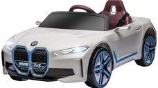 HOMCOM Masinuta Electrica pentru Copii BMW i4 cu Licenta de 12V cu Telecomanda, Baterii Portabile, Muzica, Claxon, pentru 3-6 ani Alb | Aosom Romania