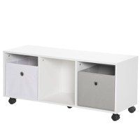 HomCom mobilier depozitare jucarii, 90x30x37.9cm alb | AOSOM RO - 1