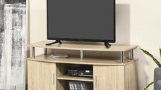 HOMCOM Mobilier TV Modern cu 2 Rafturi si 2 Dulapioare in PAL 105x40x55cm | Aosom Ro