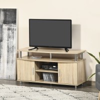 HOMCOM Mobilier TV Modern cu 2 Rafturi si 2 Dulapioare in PAL 105x40x55cm | Aosom Ro - 1