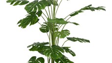 HOMCOM Monstera Deliciosa Artificiala cu Ghiveci, Planta Artificiala pentru Interior si Exterior pentru Decorarea Camerei de Zi de Acasa, 180cm