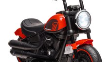 HOMCOM Motocicleta Electrica pentru Copii 18-36 Luni, Motocicleta Jucarie din PP si Metal cu Roti Suplimentare si Far, Rosu si Negru | Aosom Romania