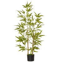 HOMCOM Planta Bambus Artificial 120 cm in Ghiveci cu 336 Frunze, Planta Artificiala cu Efect Realist pentru Interior si Exterior - 1