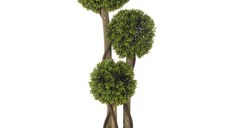 HOMCOM Plante artificiale decorative buxus taiat sferic in ghiveci, plante artificiale pentru decor de interior si exterior, 90 cm | AOSOM RO