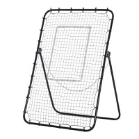 HOMCOM Plasa de fotbal Rebounder pliabila cu Ținta, Înaltime si Unghiuri reglabile, Metal si PE, 123x73x178.5cm, Negru - 1