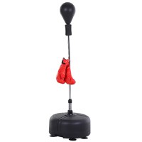 HOMCOM Punching Ball Sac de Box Sol cu Manusi Incluse Inaltime Reglabila | Aosom Romania - 1