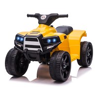 HOMCOM Quad ATV electric cu lumini si claxon 6V, 3 km/h, Kart Jucarii copii 18-36 luni, Negru/Galben | AOSOM RO - 1