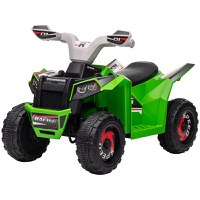 HOMCOM Quad pentru Copii 18-36 de luni din PP si Metal cu Roti Rezistente si Viteza max 2.5 km/h, 70x41.5x48.5 cm, Verde Gri si Negru - 1