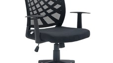 HOMCOM Scaun de Birou Ergonomic cu Înălțime Reglabilă, Scaun de Birou Pivotant cu Balansoar și Țesătură din Plasă Respirabilă, 58x56x106.5 cm, Negru