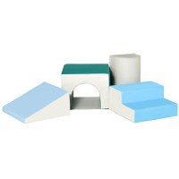 HOMCOM Set de 4 Blocuri Moi de Construcție pentru Copii, Joc Modulabil pentru Copii 1-3 Ani, 150x50x39 cm, Multicolor | Aosom Romania - 1