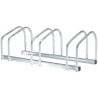 HOMCOM Suport de parcare pentru 3 biciclete din otel, 76x33x27 cm, argintiu - 1