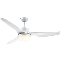 HOMCOM Ventilator de Tavan cu Lumini LED, 3 Moduri de Iluminare, Design Modern, Φ132x40 cm, Alb | Aosom Romania - 1