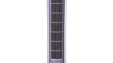 HOMCOM Ventilator Turn Oscilant cu 3 viteze, Ventilator Piedestal din Plastic ABS, 27x27x75 cm, Negru | Aosom Romania