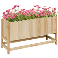 Jardiniera verticala Outsunny, lemn de brad cu orificiu de scurgere 86x30x50cm | Aosom Romania - 1