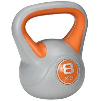 Kettlebell 8kg din PU si nisip cu baza plata si maner pentru deadlifting, genuflexiuni si lifting, 20x14x24 cm, portocaliu SPORTNOW | Aosom RO - 1