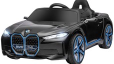 Mașină electrică pentru copii 3-8 ani cu licență BMW cu telecomandă, claxon și faruri, 115x67x45cm negru-roșu-albastru deschis HOMCOM | Aosom Romania