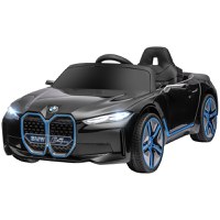 Mașină electrică pentru copii 3-8 ani cu licență BMW cu telecomandă, claxon și faruri, 115x67x45cm negru-roșu-albastru deschis HOMCOM | Aosom Romania - 1