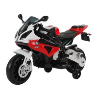 Motoreta Electrica pentru Copii BMW RR 12V, Negru si Rosu HOMCOM | Aosom RO - 1