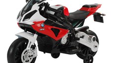 Motoreta Electrica pentru Copii BMW RR 12V, Negru si Rosu HOMCOM | Aosom RO