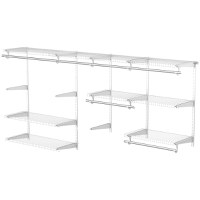 Organizator din otel cu 9 rafturi si 5 bare reglabile, 249,4x38,8x162cm, alb HOMCOM | Aosom RO - 1