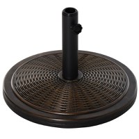 Outsunny Bază Umbrelă 14kg, Ciment și Plastic, Efect Ratan, Bronz | Aosom Romania - 1