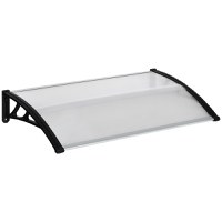 Outsunny Copertină de Exterior din Policarbonat și Aluminiu pentru Ferestre și Uși 110x60cm Transparentă | Aosom Romania - 1