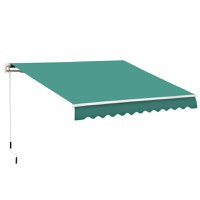 Outsunny Copertina Soare de Exterior Retractabila cu Manivela, Husă rezistentă la apă, Metal si Aluminiu, Verde, 400x250cm - 1