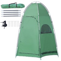 Outsunny Cort pentru dus, vestiar, cort pentru intimitate, adapost portabil, de exterior, pentru camping si plaja, cu geanta de transport, verde - 1