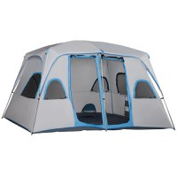 Outsunny Cort Spațios pentru Camping, Ideal pentru 4-8 Persoane, Ușor de Montat, 400x240x210cm | Aosom Romania - 1