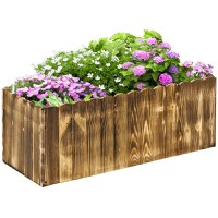 Outsunny Ghiveci Rectangular pentru Plante din lemn de Brad, 80x33x30cm - 1