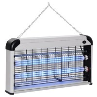 Outsunny Lampă UV Anti-Insecte 30W, Eficientă pentru 60m², Ideală pentru Exterior și Interior, Argintie | Aosom Romania - 1