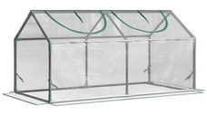 Outsunny Mini Sera de Gradina sera pentru plante cu 2 Ferestre Rulou si Copertina PVC Anti-UV, Transparenta | AOSOM RO