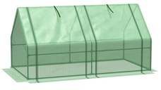 Outsunny Mini Seră Portabilă cu Uși Mari cu Fermoar și Acoperiș din PE pentru Protecție Împotriva Apei/UV, 180x90x90 cm, Verde | Aosom Romania