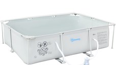 Outsunny Piscină de Grădină cu Filtru din Oțel/PVC 291x190x75cm Gri Spațioasă și Rezistentă Ideală pentru Relaxare în Familie | Aosom Romania