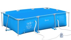 Outsunny Piscină Supraterană cu Filtru și Supapă din Oțel/PVC 291x190x75cm Albastru Perfectă pentru Adulți și Copii în Grădină | Aosom Romania